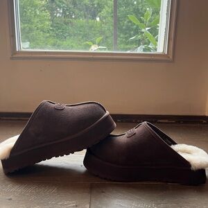 UGG Brown Slippers with Cream Lining